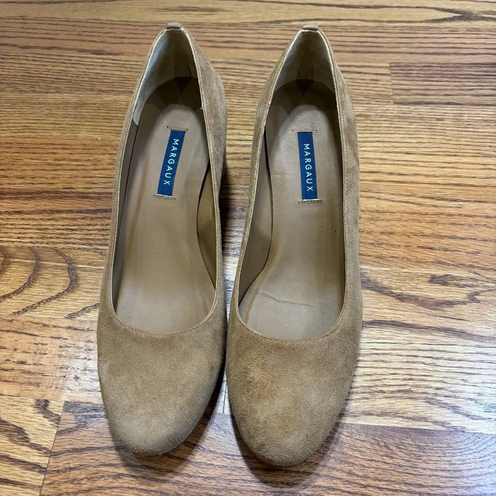 Margaux "The Heel" Suede Block Heel Pumps - Picture 5 of 7